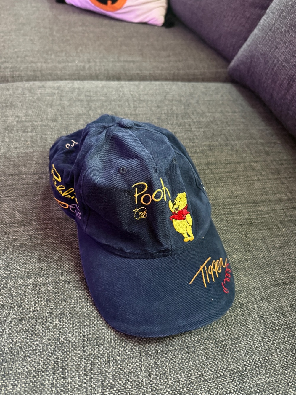 Winnie the Pooh Navy Embroidered Baseball Cap vintage Walt Disney World